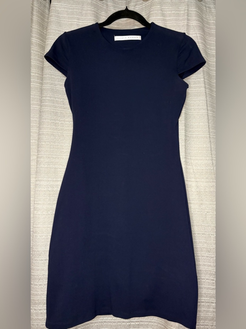 Susana Monaco Navy Bodycon Dress XS | Minimalist Chic Stretch Cocktail Dress - Picture 3 of 6